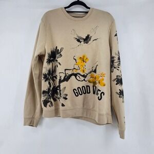 Blind Rooster Graphic Sweatshirt Good Vibes‎ Crewneck Large Streetwear Casual